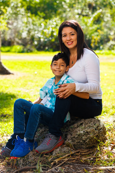 Mother and son outdoor portrait - Photo, Image