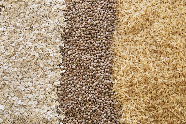Oats Lentils and Rice. - 写真・画像