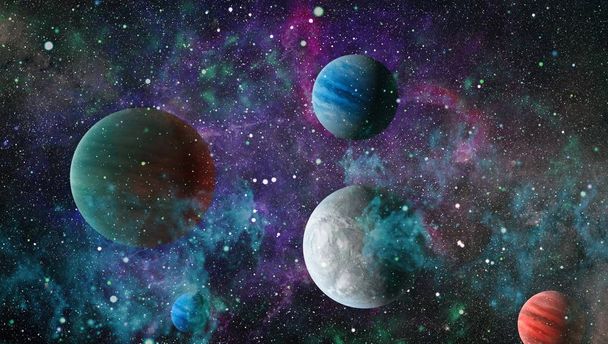 hvězd planety a galaxie ve volném prostoru. prvky tohoto snímku zařízené NASA . - Fotografie, Obrázek