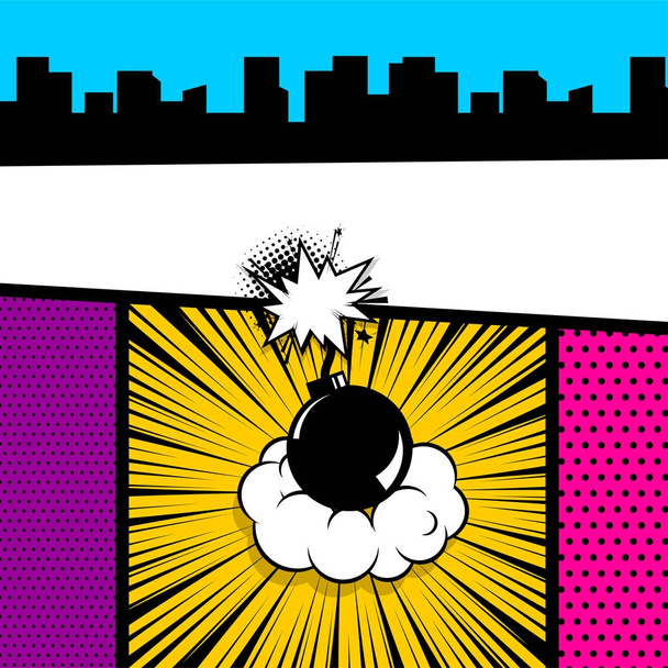 Arte pop cómic coloreado telón de fondo
 - Vector, Imagen