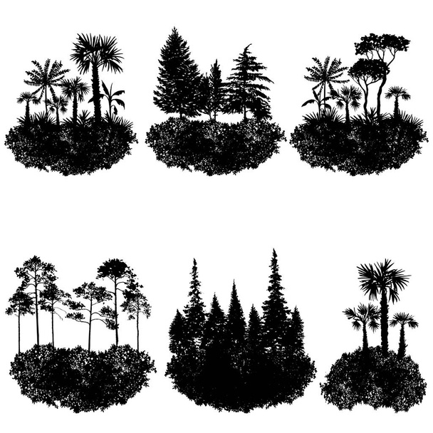 vector paisaje con árboles
 - Vector, imagen