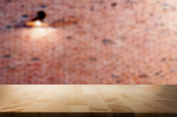 Puste drewniane tła tabeli i pokój dekoracji wnętrz, prod - Zdjęcie, obraz