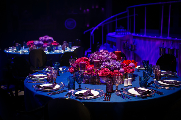 Table set for wedding or another catered event dinner - Photo, Image