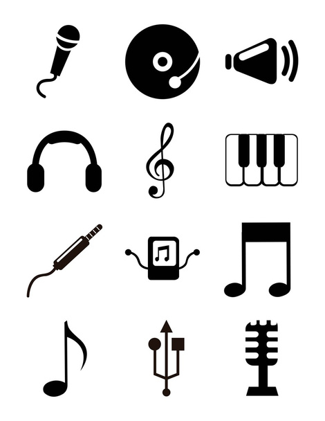 music icons - Vektör, Görsel