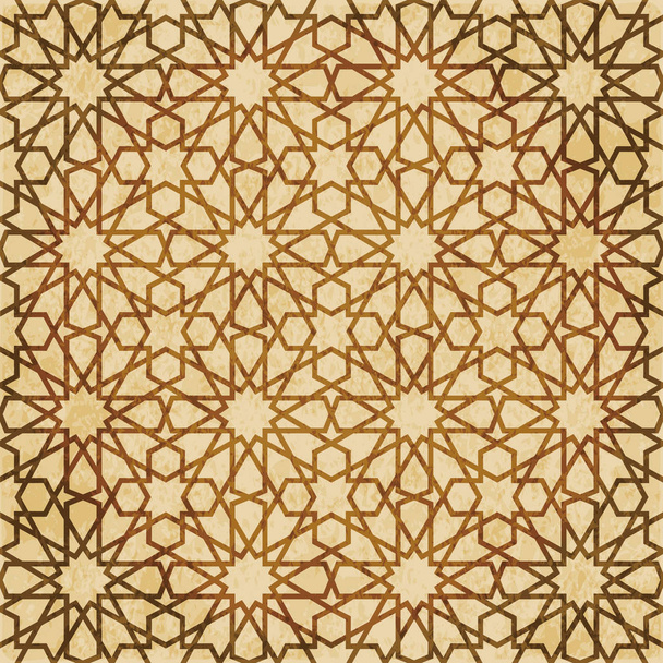 Ρετρό καφέ Ισλάμ απρόσκοπτη γεωμετρία μοτίβο φόντου Ανατολική s - Διάνυσμα, εικόνα