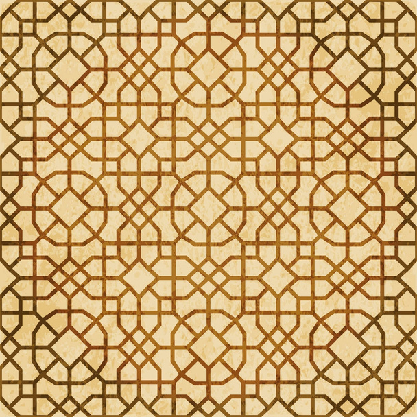 レトロな茶色イスラム教シームレス幾何学柄背景東 s - ベクター画像