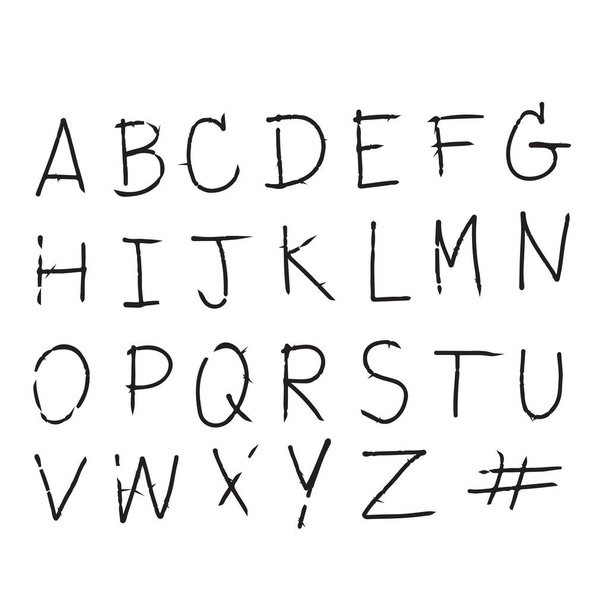 Hand drawing letter font icon vector illustration  - Vektör, Görsel