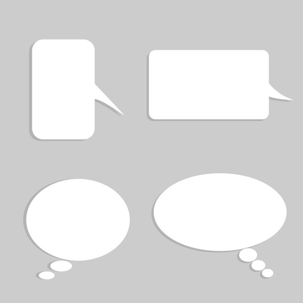 Conjunto vectorial de pegatinas de burbujas del habla. Burbujas vacías de habla blanca en blanco
 - Vector, Imagen