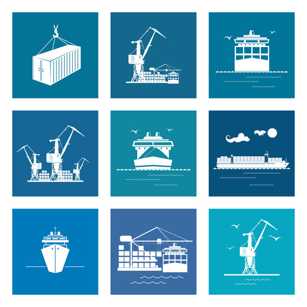 Serie di icone del carico marino
 - Vettoriali, immagini