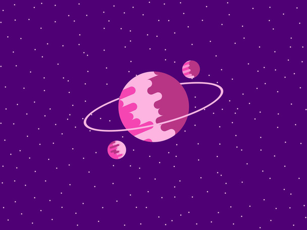 Ο Κρόνος επίπεδη στυλ. Πλανήτης του ηλιακού συστήματος. Εικονογράφηση διάνυσμα - Διάνυσμα, εικόνα