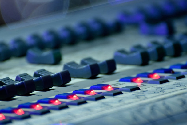 Detail Of Professional Digital Sound Mixer - Fotografie, Obrázek