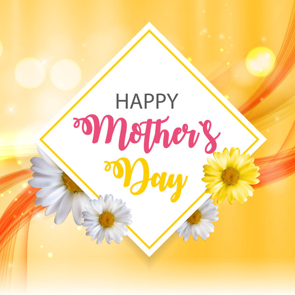 Happy Mother s Day Cute Background with Flowers. Vector Illustra - Vektor, Bild