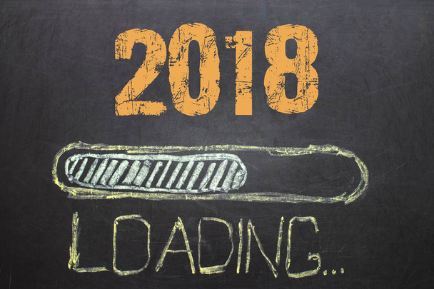 Loading New Year 2018 on Blackboard - Fotoğraf, Görsel