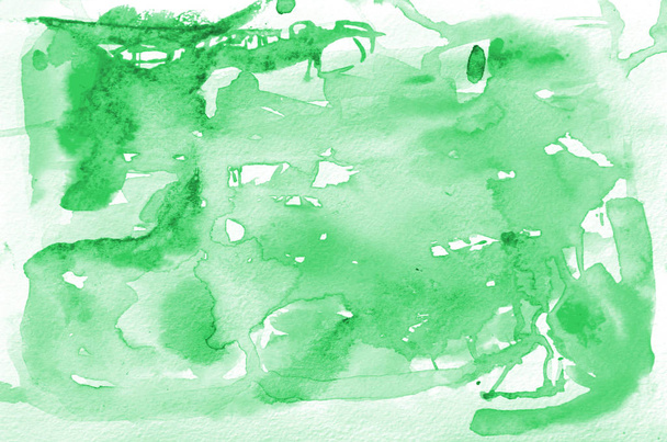 Hand drawn green watercolor shape for your design. Creative painted background, hand made decoration - Foto, immagini