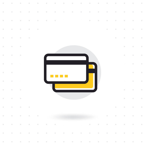 Creditcard lijn pictogram. Credit card in moderne dunne lijnstijl. Credit card bank symbool voor website en mobiele apps. Gekleurde platte lijn vectorillustratie - Vector, afbeelding