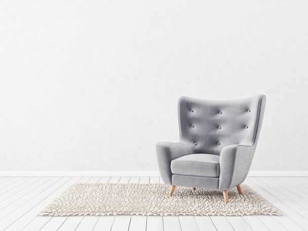 modern living room with white armchair - Zdjęcie, obraz