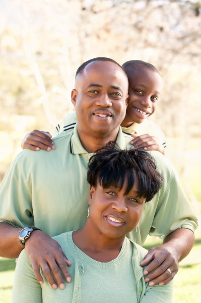Красивий афроамериканський сімейний портрет поза
 - Фото, зображення