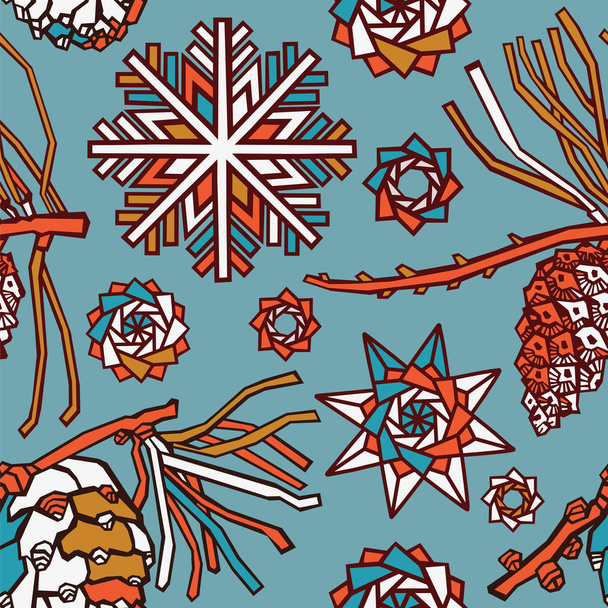 Winter cozy illustration. Christmas decorative background. Vector. - Vetor, Imagem
