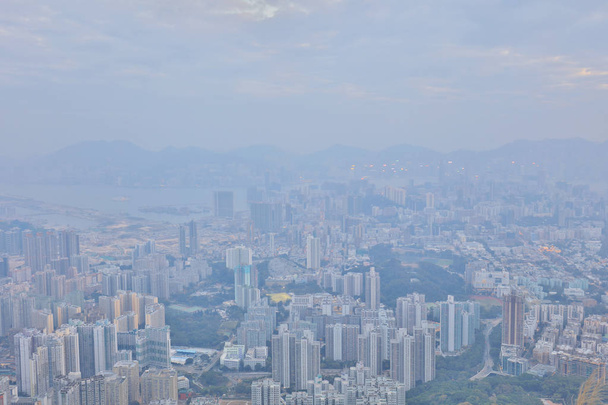 vista della città urbana di Hong Kong al leone roccia
 - Foto, immagini