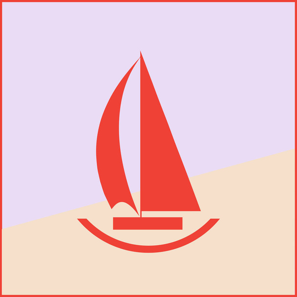 Vector sail boat Icon - Vector, Image