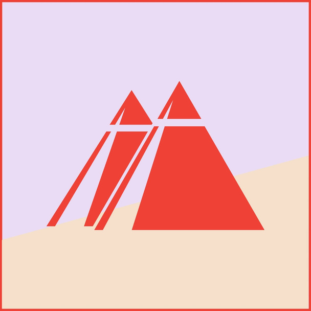 Piramides pictogram geïsoleerd op de achtergrond. Moderne platte pictogram - Vector, afbeelding