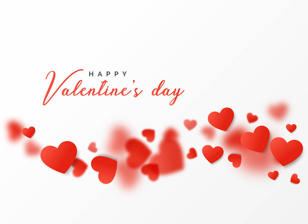 happy valentine's day card design with floating hearts - Vector, Imagen