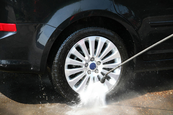 car wash in action in station service - Photo, Image