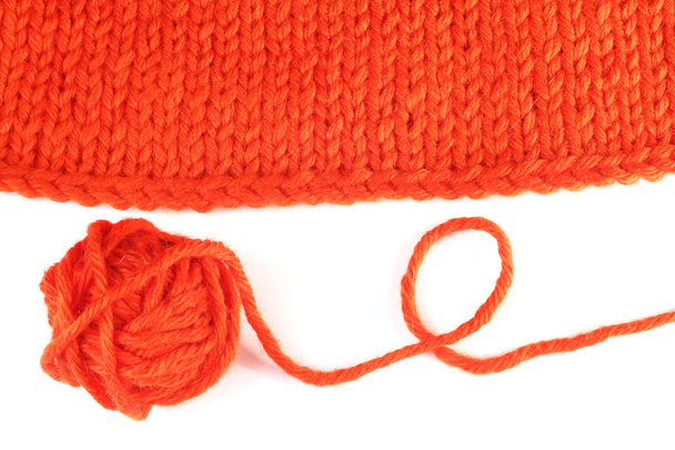Wool yarn and knitted textile - Fotó, kép