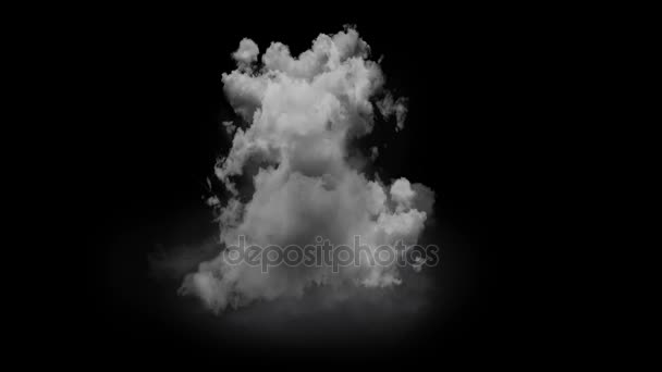 beautiful animation of digital clouds on a black background alpha channel - Footage, Video