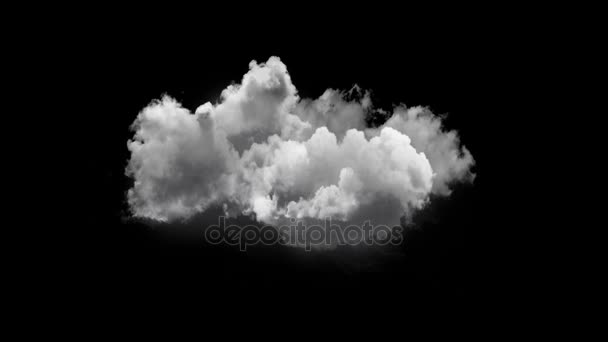 hermosa animación de nubes digitales en un canal alfa de fondo negro
 - Metraje, vídeo