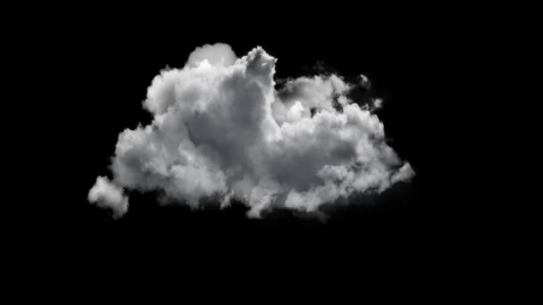 bir siyah arka plan Alfa kanalında dijital bulutlar güzel animasyon - Video, Çekim