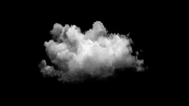 krásná animace digitálního mraků na černém pozadí alfa kanál - Záběry, video