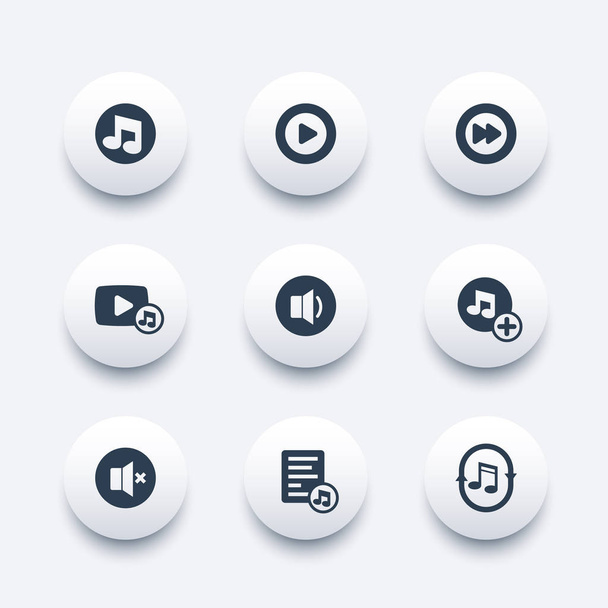 music icons set - Vetor, Imagem