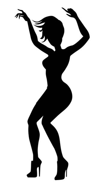 Mladá žena, tanec na vysokých podpatcích vektorové eps 10 - Vektor, obrázek