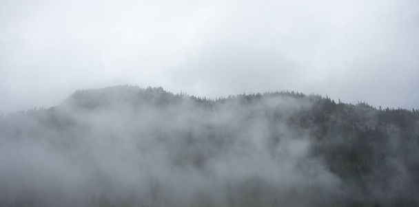 Névoa densa cobrindo cume na Noruega
. - Foto, Imagem