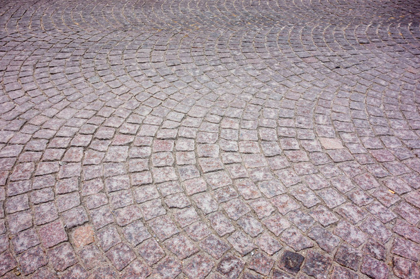 Old European square cobblestones in arcs. - Photo, Image