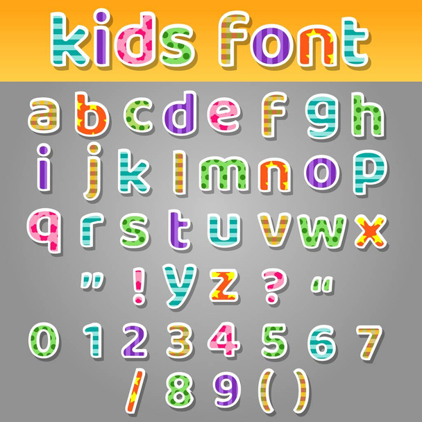 niedliche Kinder Patchwork-Muster Alphabet - Vektor, Bild