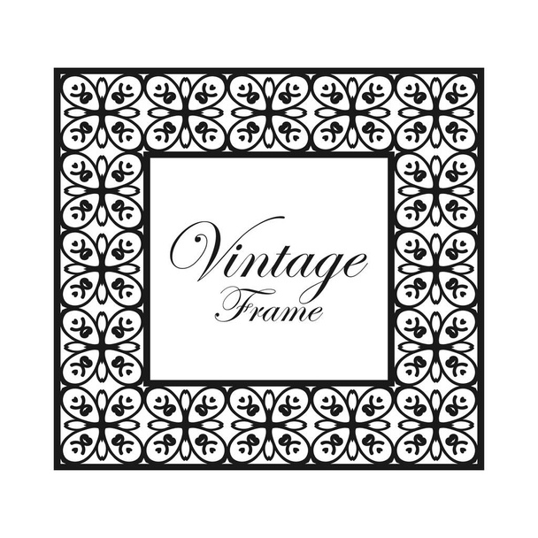 Vintage ornamental frame. Luxury elegant ornament. Flourished border. Element for brochures. Template for design. Vector illustration - Wektor, obraz