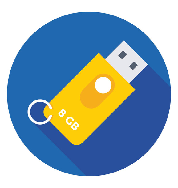USB Flat  Vector Icon - Διάνυσμα, εικόνα