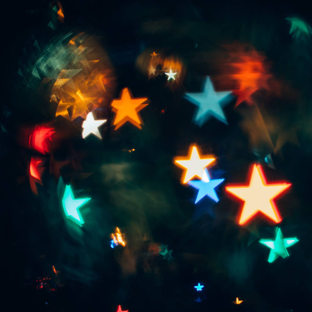 Abstract Background with Bokeh in Shape of Stars - Valokuva, kuva