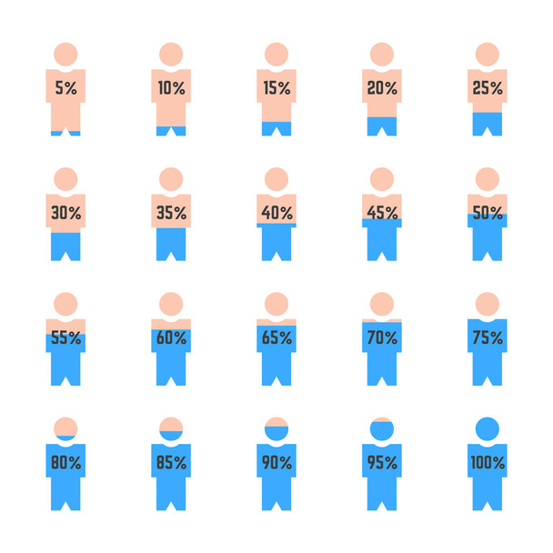 detalles de infografías simples como porcentaje de personas
 - Vector, Imagen