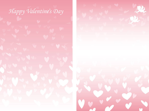 Um conjunto de duas ilustrações vetoriais de fundo sem costura para o Dia dos Namorados. Horizontalmente repetível
. - Vetor, Imagem
