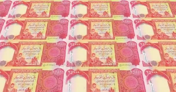 Banknotes of twenty five thousand dinars iraq rolling, cash money, loop - Footage, Video