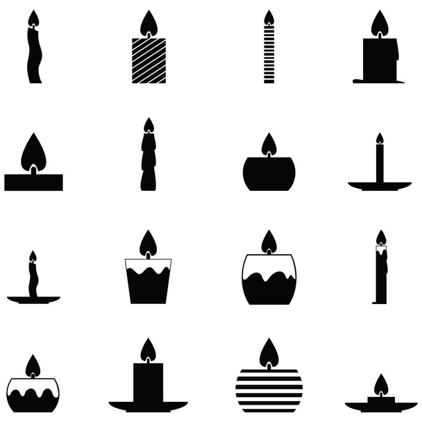 Ensemble d'icônes bougies
 - Vecteur, image