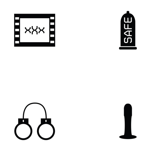 sex toy icon set - Vector, Image