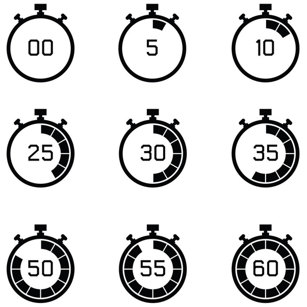 Conjunto de ícones de cronômetro
 - Vetor, Imagem
