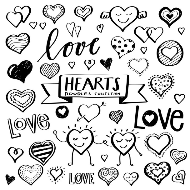 Vektor szívét Doodles - Vektor, kép