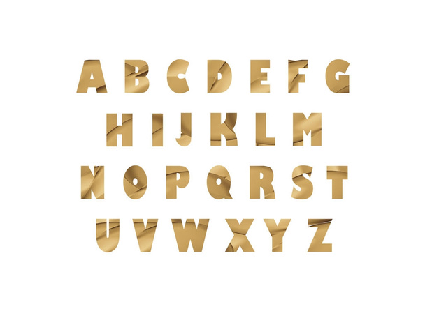 isolated liquid gold alphabet  - 写真・画像