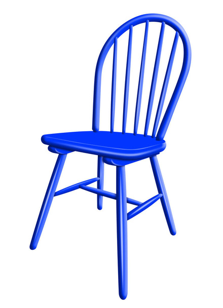 Plastic chair isolated - blue - Φωτογραφία, εικόνα
