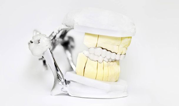 Dental articulator isolated on white background, dentist technic - Fotó, kép